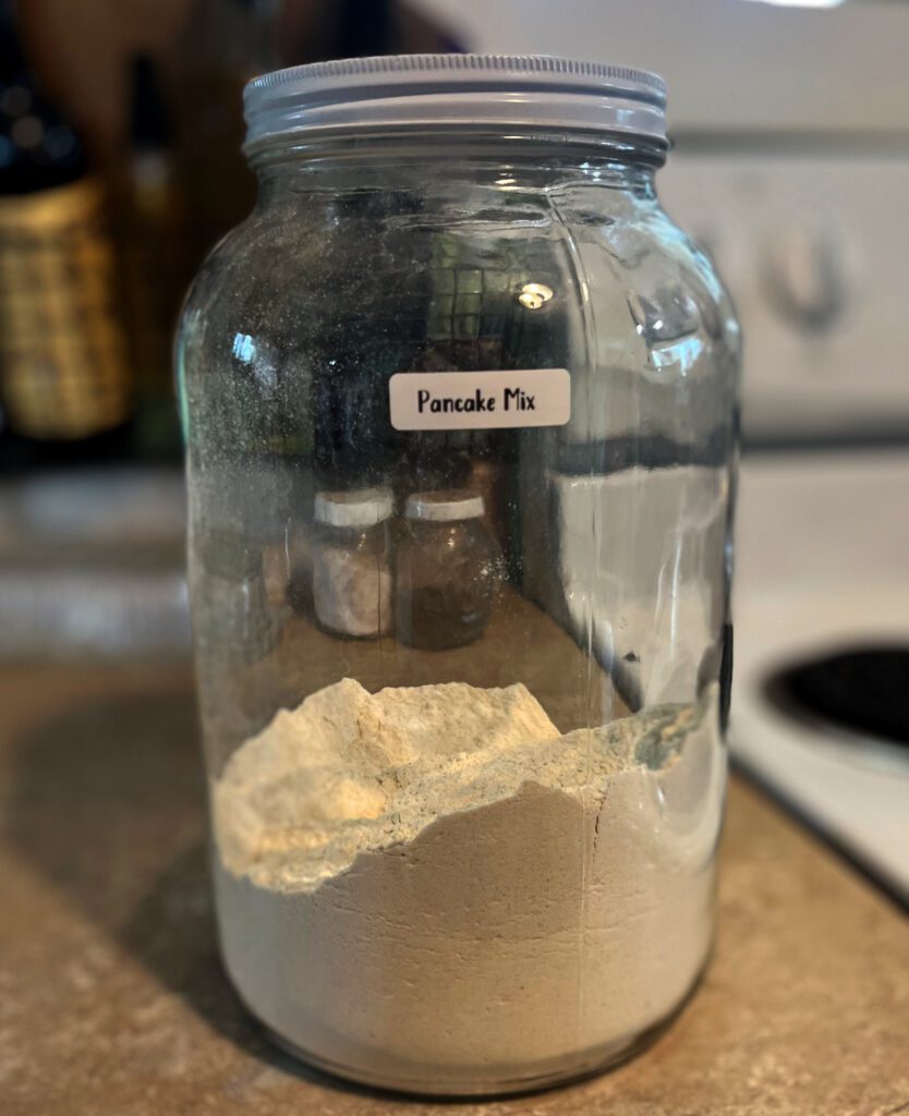 jar with pancake mix inside