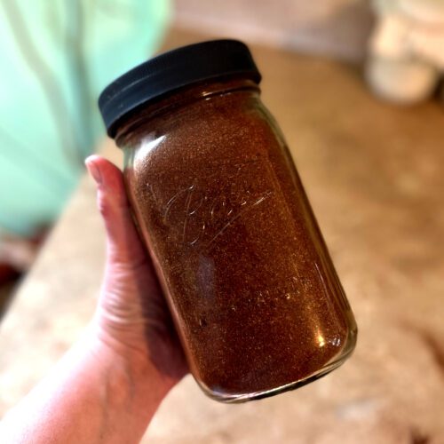 taco seasoning in a quart jar