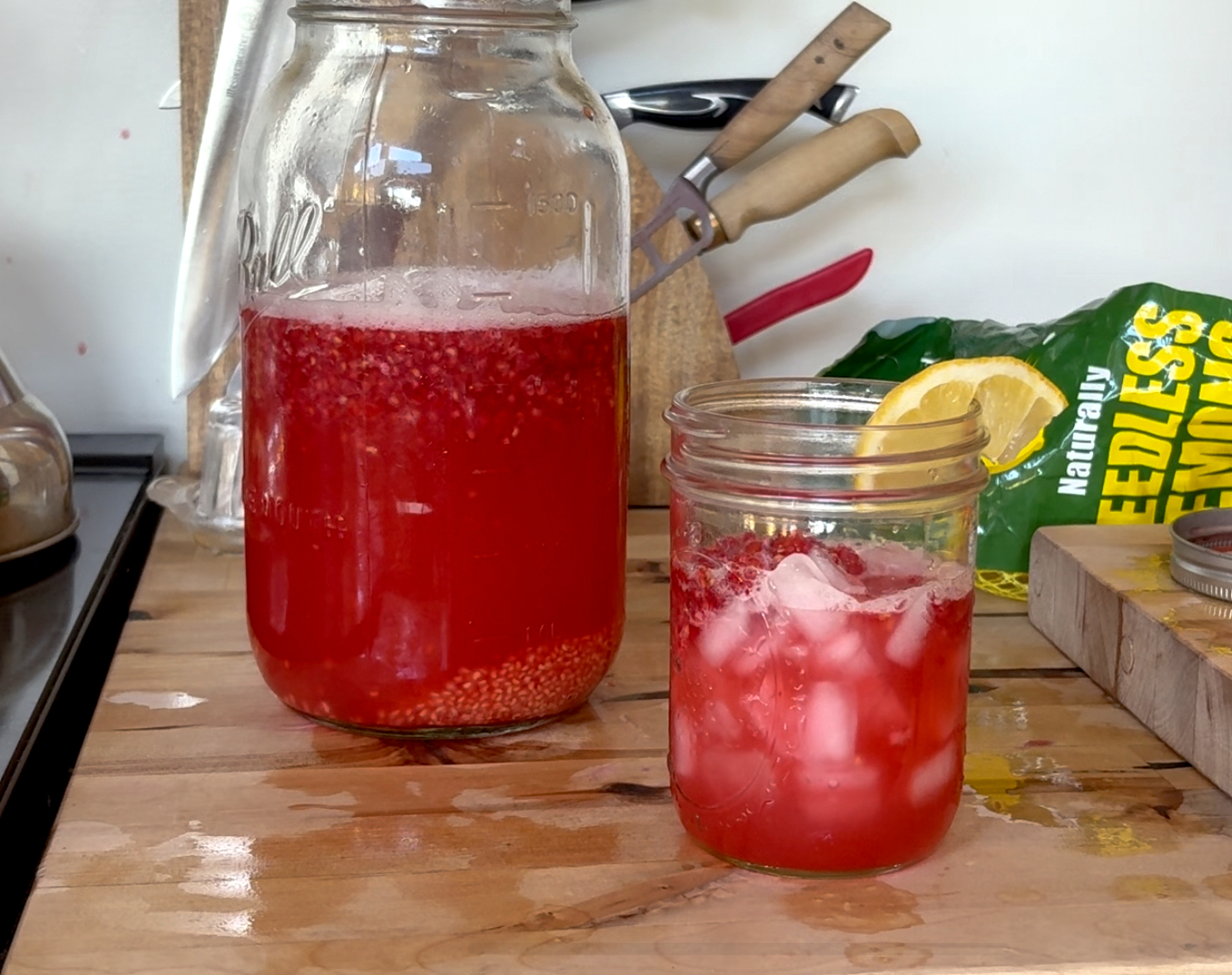 freshly squeezed raspberry lemonade