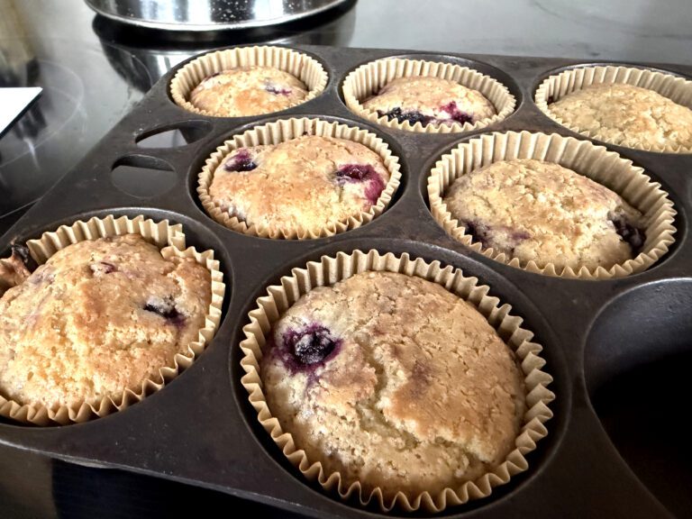 gluten free muffins in a cast iron muffin pan